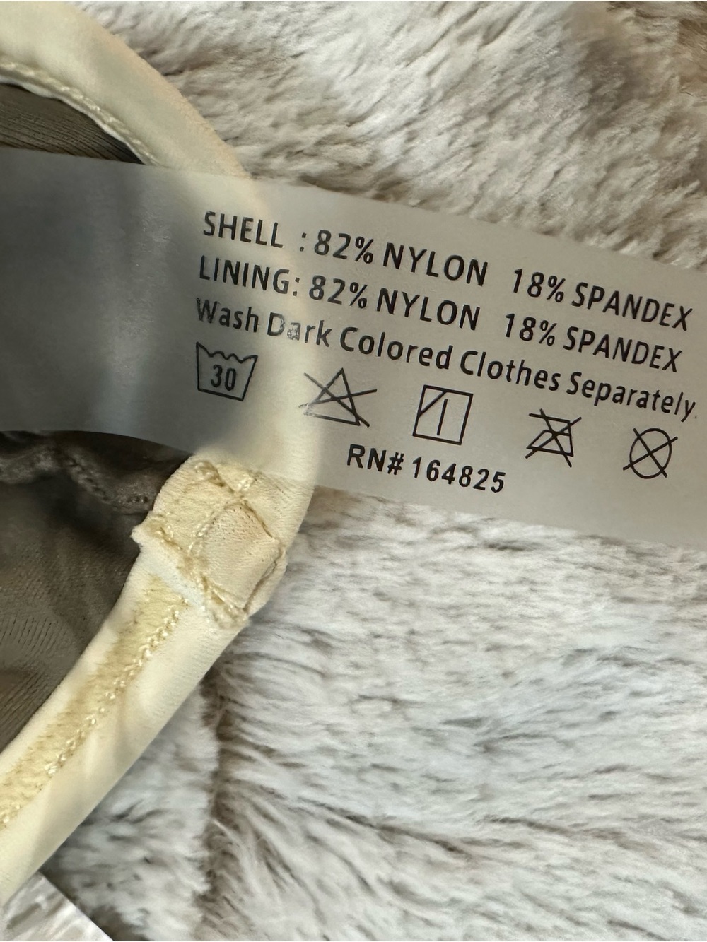 Vince. Taupe Strapless Bandeau Bikini Top with Cream Trim - Picture 7 of 9